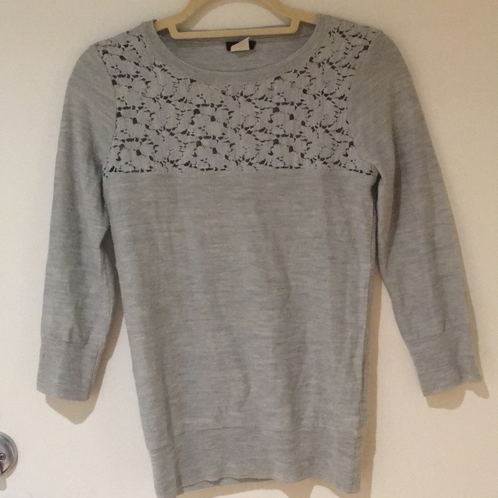 J. Crew Gray Merino Wool Sweater Top